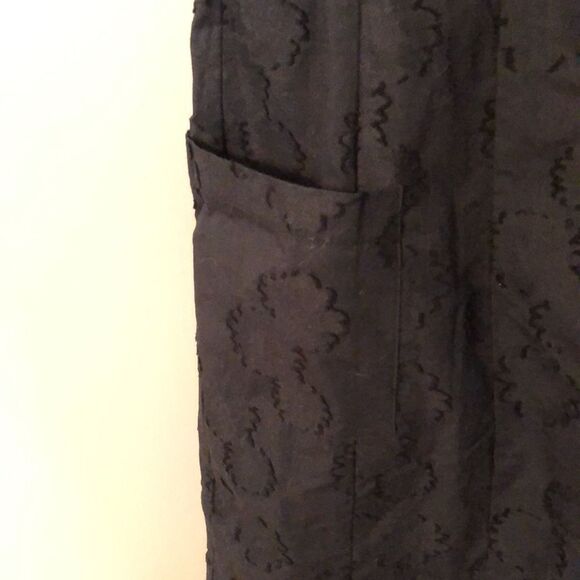 MORGANE LE FAY SIZE MEDIUM BLACK COTTON SQUARE NECK DRESS WITH POCKETS - Picture 3 of 8
